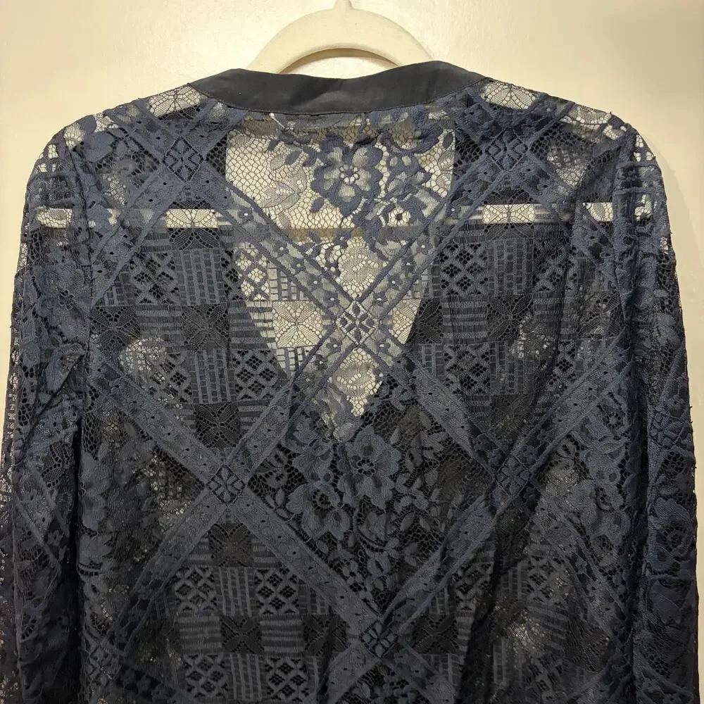 Twelfth Street Cynthia Vincent Womens Lace Long Sleeve Dark Romantic Vamp XS/S*